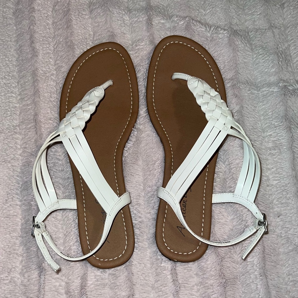 White American Eagle Sandals